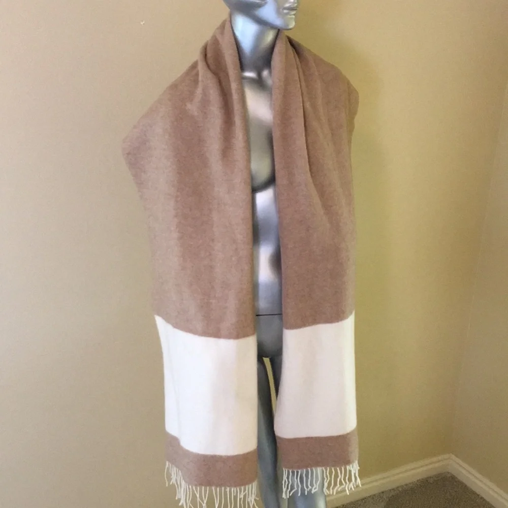 Eileen Fisher Italian Wool blend Striped Blanket Scarf